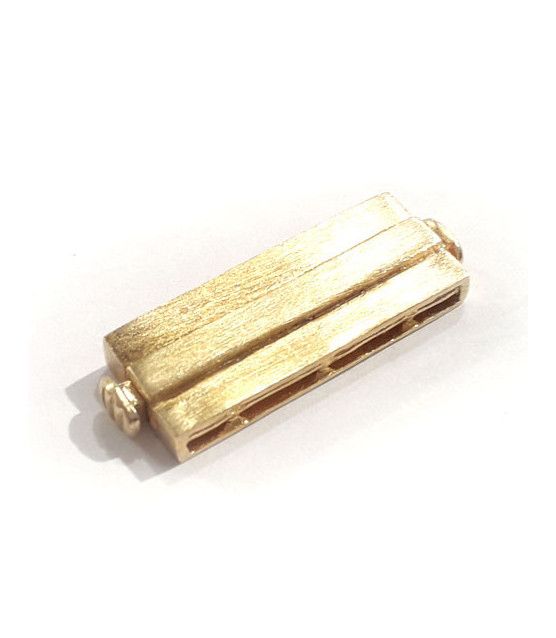 Armbandschließe Magnet mehrreihig, Silber vergoldet satiniert  - 1