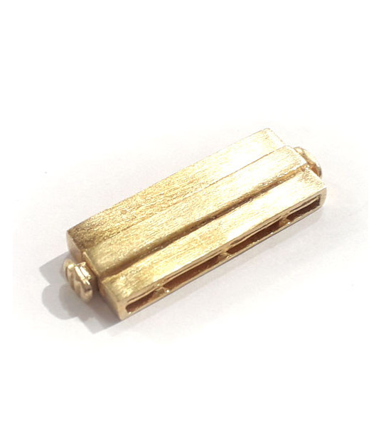 Armbandschließe Magnet mehrreihig, Silber vergoldet satiniert  - 1