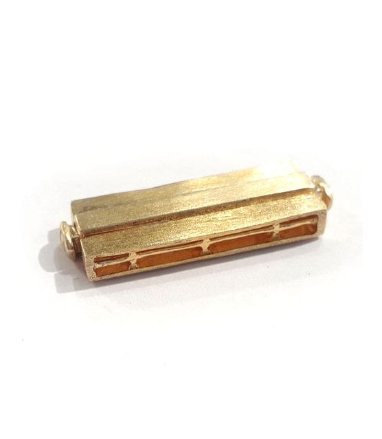 Bracelet clasp magnet multi-row, silver gold plated matt  - 2