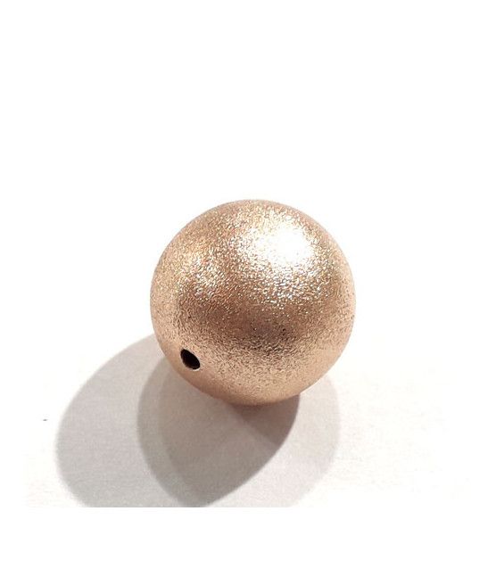 Ball 14 mm silver rose gold plated matt  - 1