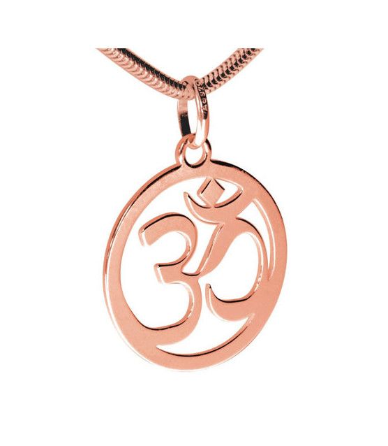 OM Sign Pendant silver rose old plated 20mm  - 1