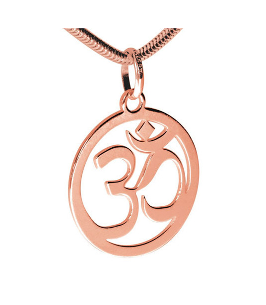 OM Sign Pendant silver rose old plated 20mm  - 1