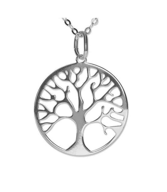Tree of Life Pendant silver rhodium plated 15mm  - 1