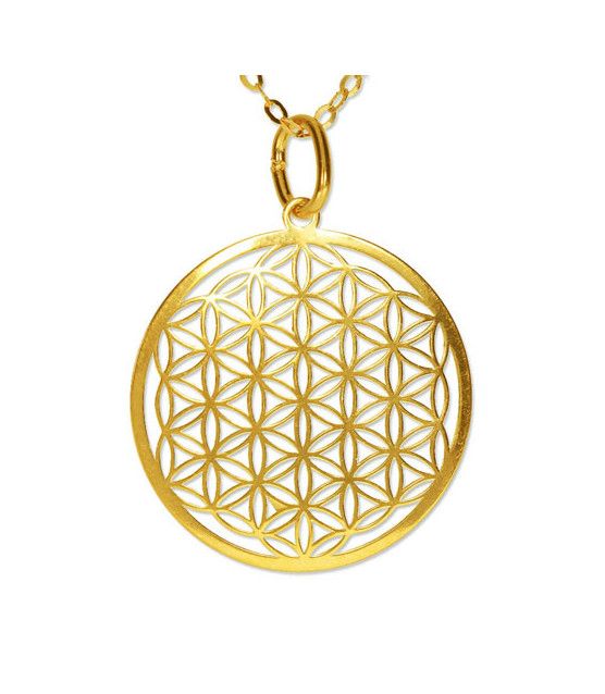 copy of Flower of Life Pendant silver rhodium plated 15mm  - 1