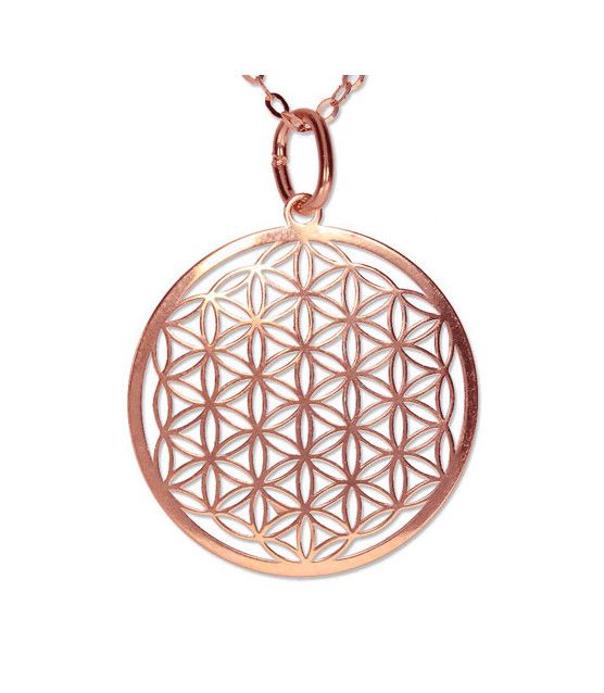 copy of Flower of Life Pendant silver gold plated 15mm  - 1