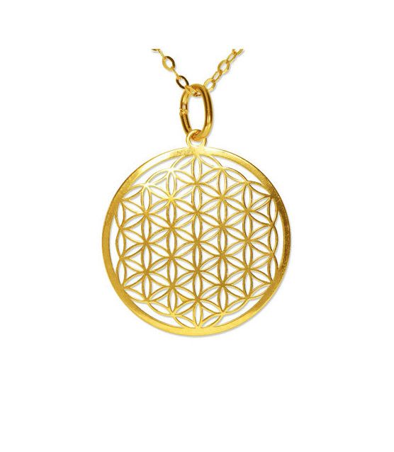 Flower of Life Pendant silver gold plated 10mm  - 1
