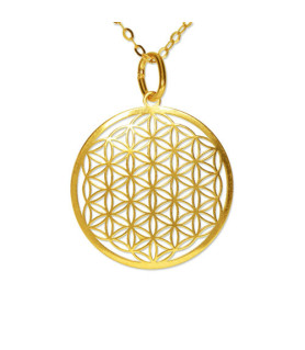 Flower of Life Pendant silver gold plated 10mm  - 1