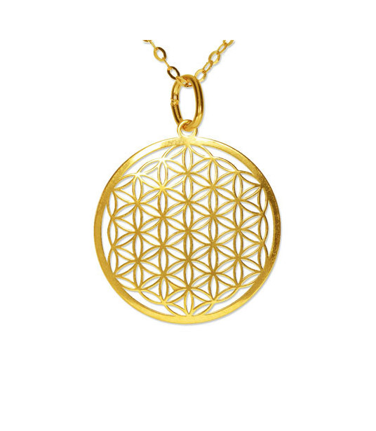 Flower of Life Pendant silver gold plated 10mm  - 1