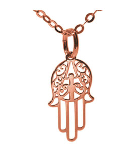 Fatimas Hand Pendant rose gold plated 15mm  - 1