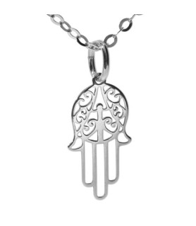 Fatimas Hand Pendant silver rhodium plated 15mm  - 1