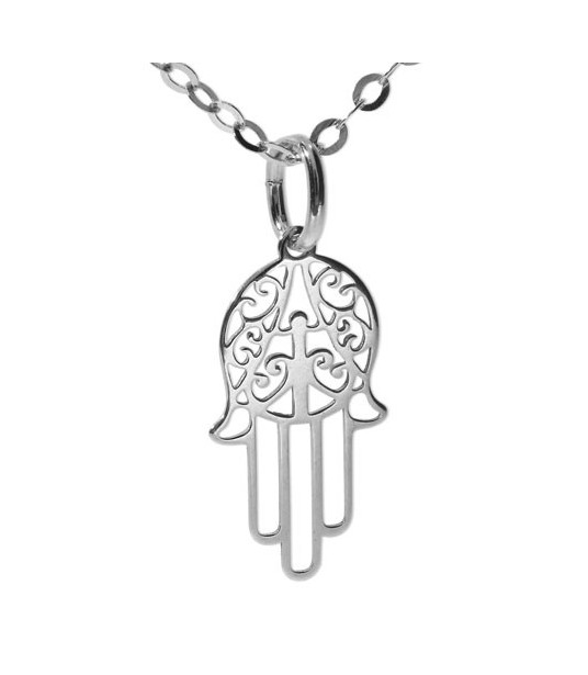 Fatimas Hand Pendant silver rhodium plated 15mm  - 1