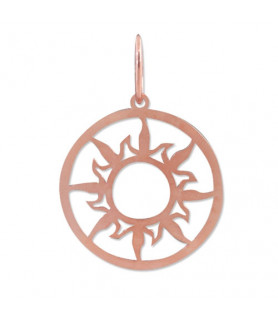 Sun Pendant silver rose gold plated 15mm  - 1