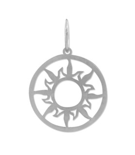 Sun Pendant silver rhodium plated 15mm  - 1