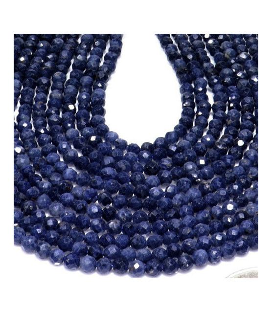 Sapphire faceted, ball strand 4 mm  - 2