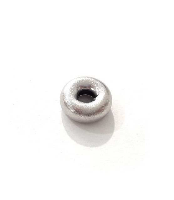 Hollow ring 9 mm silver rhodium plated matt (2 pieces)  - 1