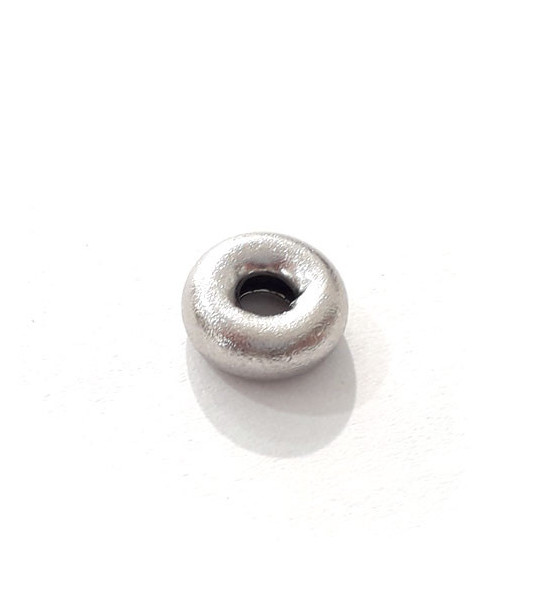 Hohlring 9 mm Silber rhodiniert matt (2 Stück)  - 1
