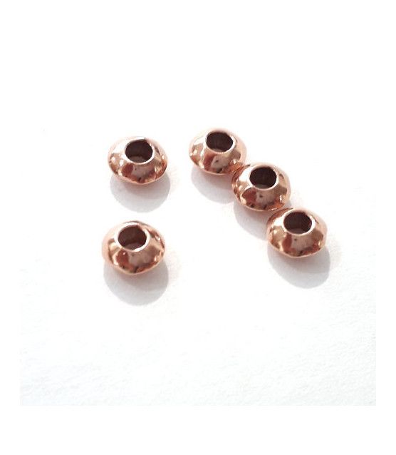 Lens 4.5 mm silver rose gold plated (10 pieces)  - 1