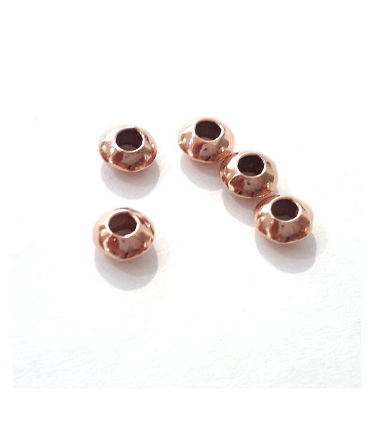 Lens 4.5 mm silver rose gold plated (10 pieces)  - 1