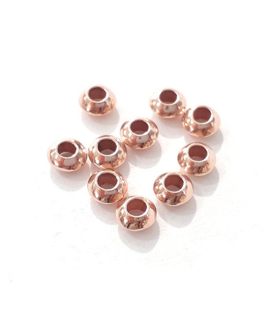 Lens 3.5 mm silver rose gold plated (10 pieces)  - 1