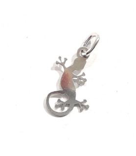 Gecko pendant silver rhodium plated 15mm  - 1