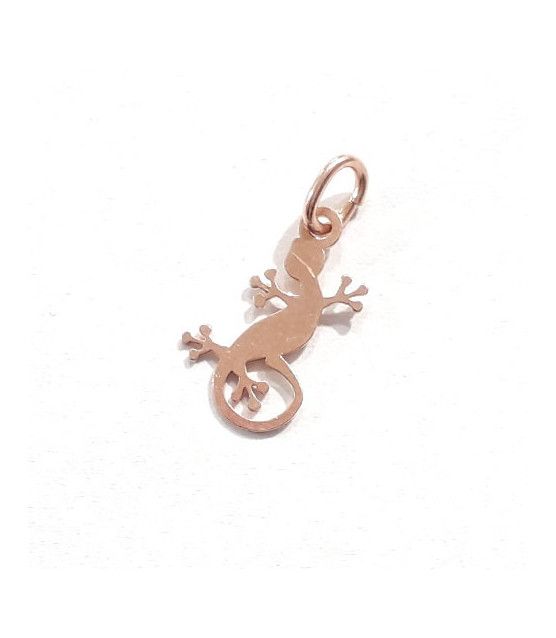 Gecko Anhänger silber rose vergoldet 15mm  - 1