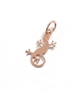 Gecko Anhänger silber rose vergoldet 15mm  - 1