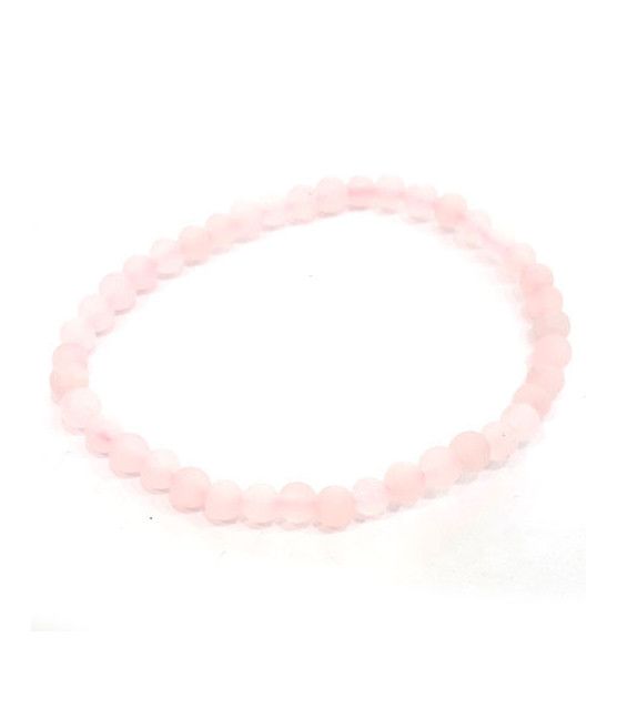 Rose quartz matte round bracelet 5mm  - 2