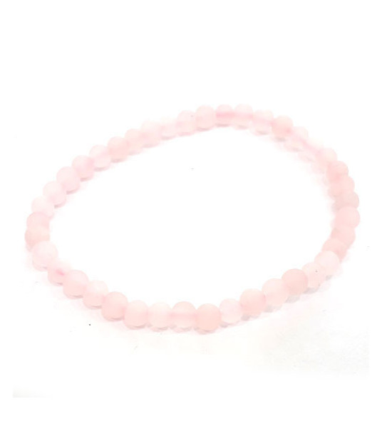 Rose quartz matte round bracelet 5mm  - 2