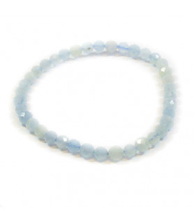 Aquamarine round bracelet faceted 5mm  - 1