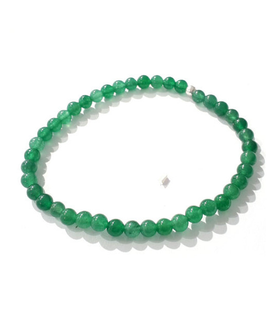 Jade green Bracelet 4mm  - 1