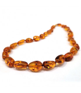 Amber Necklace Oval ca. 10 x 15mm  - 1