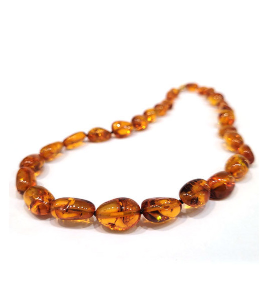 Amber Necklace Oval ca. 10 x 15mm  - 1