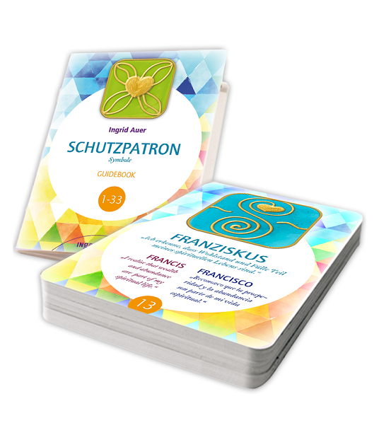 Energetisiertes Kartenset "Schutzpatron-Symbole" DEUTSCH mit Guidebook Ingrid Auer Engel - 1 Energetisiertes Kartenset "Schutzpatron-Symbole" DEUTSCH mit Guidebook Ingrid Auer Engel - 1