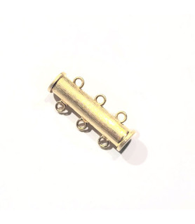 Armbandschließe Magnet 3reihig-lang, Silber vergoldet matt  - 1
