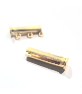 Armbandschließe Magnet 3reihig-lang, Silber vergoldet matt  - 2