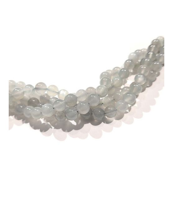 copy of Moonstone grey, ball strand 5 mm, faceted  - 1