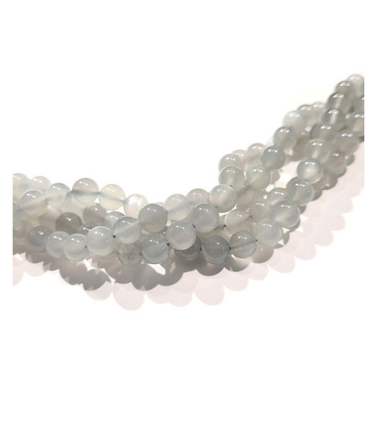 copy of Moonstone grey, ball strand 5 mm, faceted  - 1