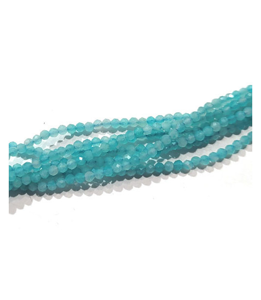 Amazonite, strand round 2 mm faceted  - 1