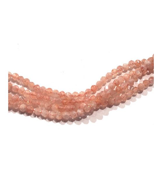 Sunstone strand round faceted 2mm  - 1