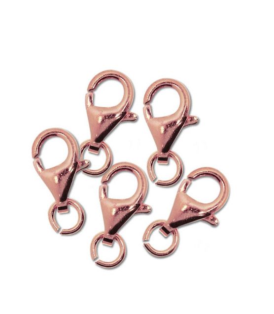 Carabiner 11 mm, silver rosé gol plated (5 pcs.)  - 1