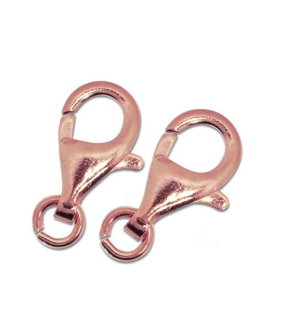 Carabiner 16 mm, silver rosé gold plated (3 pcs.)  - 1