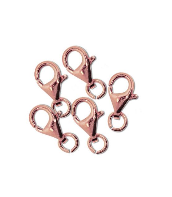 Carabiner 9 mm, silver rosé gold plated (5 pcs.)  - 1