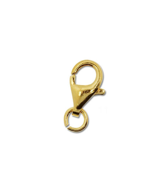 Carabiner 9mm, silver gold plated - 1 Carabiner 9mm, silver gold plated - 1