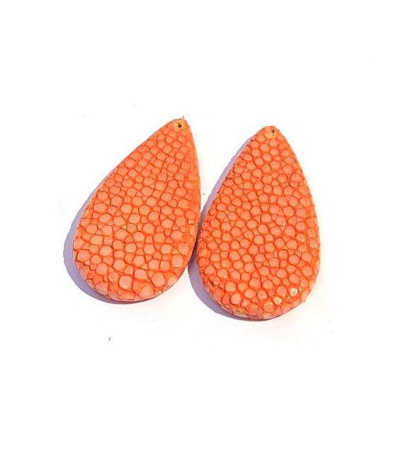 Stingray Leather Drops (1 pair) orange  - 2