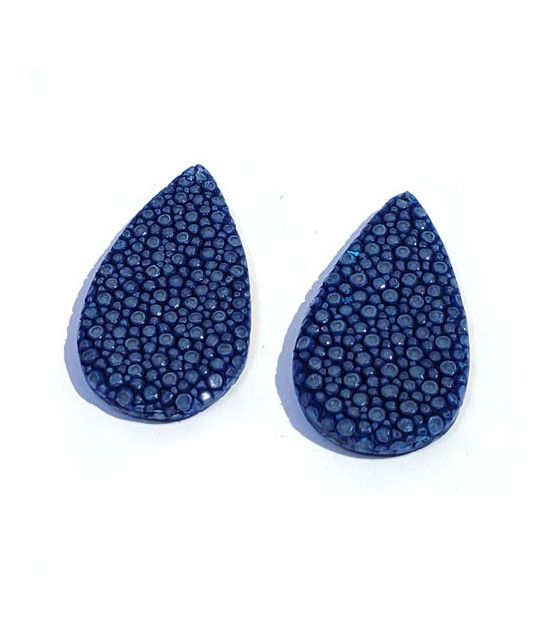 Stingray Leather Drops (1 pair) blue  - 1