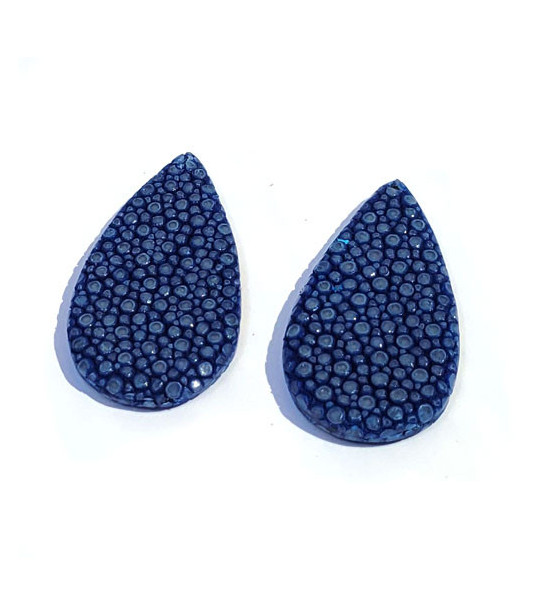 Stingray Leather Drops (1 pair) blue  - 1