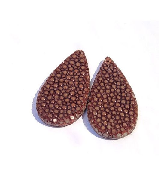 Stingray Leather Drops (1 pair) brown  - 1