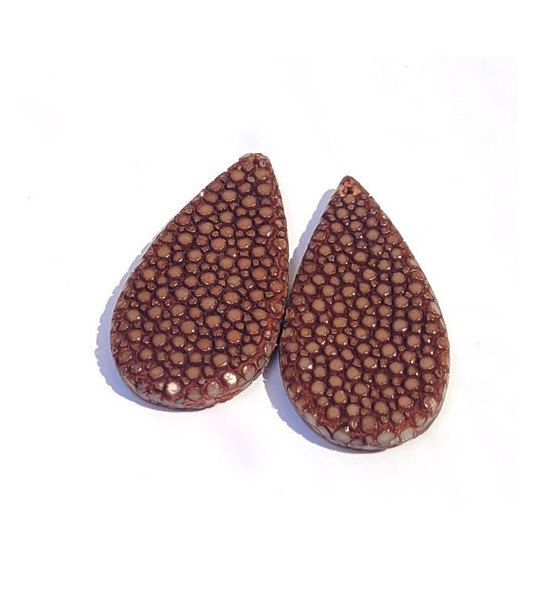 Stingray Leather Drops (1 pair) brown  - 1