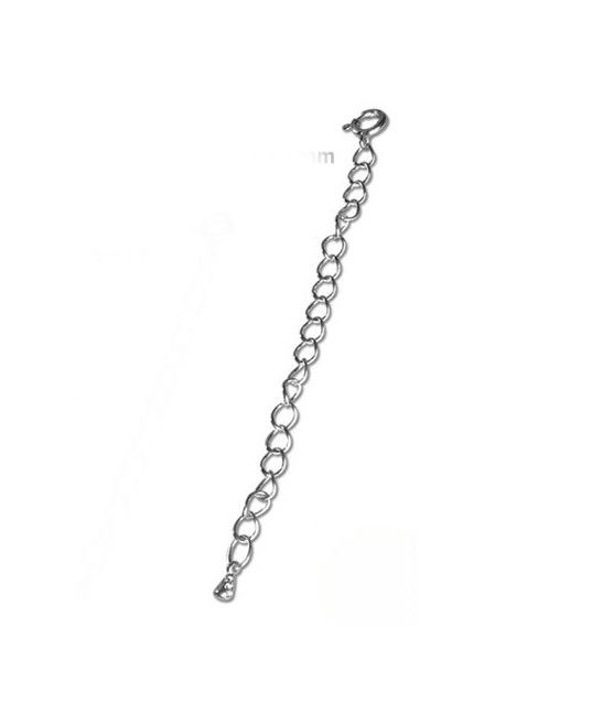 Extension Chain silver rhodium plated 8 cm  - 1
