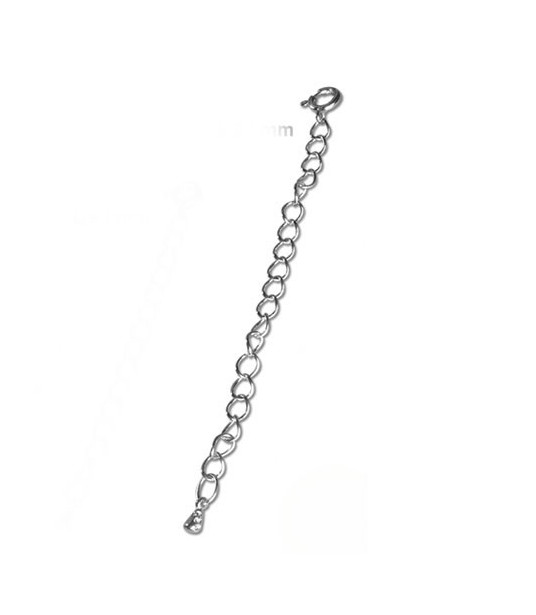 Extension Chain silver rhodium plated 8 cm  - 1